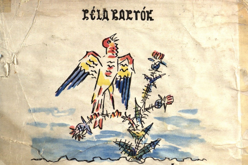 ilustrácia vtáka z publikácie od Béla Bartók